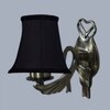 Devansh Gold Antique Wall Mounted Lamp With Black  Cotton Shade