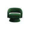 Aracell Swivel Solid Wood Round Chair in Green Colour