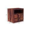 DiamondSolid Wood Bedside Table in Teak Finish