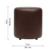 Doe Buck Mary Leather Round Ottoman Stool in Brown Colour
