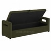 Jedlo Velvet 2 Seater Ottoman Bench with Storage  in Olive Green  Color