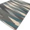 Jaipur Rugs Soft Ikat Wool 5x8 Feet Smoke Blue And Liquorice Dhurrie Carpet