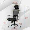 Kepler Brooks High Back Office Chair | 2 Years Warranty | Chair for Office Work at Home, Ergonomic Chair, Diwali Gifts, 2D Adjustable Arms, Headrest & Lumbar Support, Multi Synchro Lock (Zeus, White)