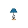 Malia Turquoise Jute Table lamp with Wood & Iron Base