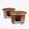 Circa Solid Wood Coffee Table Set of Two in Brown Colour