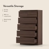 Bocado Tall Engineered Wood Chest of 6 Drawers in Columbian Walnut Finish
