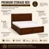 Nivaan Solid Wood Comfort Queen Bed Hydraulic Storage Provincial Teak Finish Mattress 60 x 78 Inches