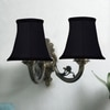Devansh Dual Gold  Antique Wall Mounted Lamp With Black  Cotton Shade