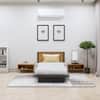 Hexa Engineered Wood Modern Single Bed With Headboard Without Storage In Slate Grey And Giant Wood