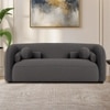 Zenol Boucle Fabric 2 Seater Sofa In  Dark Grey