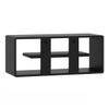 Monza Solid Wood Wall Shelf In Black Wire Brush Finish