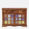 Sheesham Wood Sideboard In Rustic Teak Finish