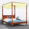 Rangrez Sheesham Wood King Size Non Storage Poster Bed in Honey Oak Finish