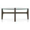 Cayman Glasstop Coffee Table without Storage in Danish Walnut Finish