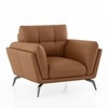 Vetra 1 Seater Leather Sofa In Pecan Brown Colour