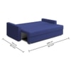 Rubbik 3 Seater Fold Out Sofa Cum Bed In Navy Blue Colour