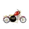 Desert Art Metal Handpainted Red Bike Table Clock Showpiece