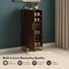 Nina 12 Pairs Solid Wood Shoe Cabinet In Mango Walnut Finish