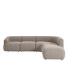 Zenliving Wood Left Aligned 3-Seater With Upholstery Non Storage Sofa In Beige Colour