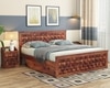 Moglis Solid Wood Queen Size Bed With Drawer Storage Bed In Teak Finish