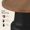 Toro Solid Wood Side Table In Dual Tone in Amber Walnut And Black Finish