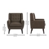 Azriah Boucle Fabric Accent Chair in Brown
