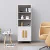 Hexa Engineered Wood Bookshelf Wooden Multipurpose Storage Rack in Frosty White Colour