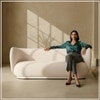 Plushprestige Wood 3 Seater With Upholstery Non Storage Sofa In White Colour