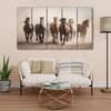 The Castle Decor 7 Running Horses Vastu Wall Art Framed Painting 27x48 Inch (Style 2)