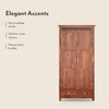 Fidora Solid Wood 2 Door Wardrobe in Honey Finish