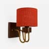 Devansh Metal Electric Wall Light in Black Colour with Off-white Shade Count of 1 Light