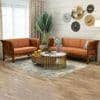 Haveli 3+2 Seater Wooden Sofa (Orange Colour, Honey Finish)