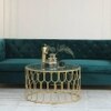 Belmont Clear Glass Coffee Table In Gold Finish