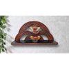 Axis Red Colour Solid Wood Handcarved Floating Wall shelf in Rainbow Design