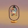 Devansh Multicolor Glass Wooden & Iron  Table Lamp -17 Inch Height  -Apl4