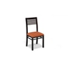 Zella Solid Wood Dining Chair in Mahogany Finish & Burnt Orange Colour - Set of 2