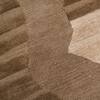 Handmade Wool Shaped Rug Modern Abstract Brown Beige 6 x 9 Feet Carpet