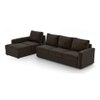 Apollo Sofa (Colour : Chocolate, Cushion : Hard, Seating Capacity : Left Aligned 3 Seater + Left Aligned Chaise + Ottoman)