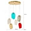 Vogue Hartwell 6 Light Multicolor Glass Chandelier