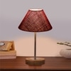 Devansh Maroon Jute Table Lamp With G Natural Wood Base & Steel Pipe (10X16.25 Inches)-36