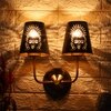 Devansh Metal Electric Wall Light in Gold Colour with Black Shade Count of 2 Lights