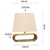 Devansh Off White Cotton Table Lamp With  Wood Natural Base  -2