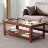 Claire Rectangular Solid Wood Coffee Table In Teak Finish