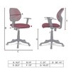 Jaazza Low Back Ergonomic Chair in Maroon Colour