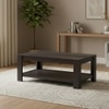 Striado Rectangular Solid Wood Coffee Table In American Walnut Finish
