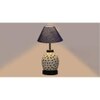 Rosemary Blue Jute Glass Table lamp with Iron Base