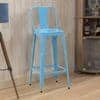 Adley Metal Bar Chair in Glossy Finish-blue