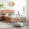Yoho Solid Wood Queen Hydraulic Bed in Brown Colour