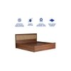 Yuko Engineered Wood Upholstered King Size Bed In Columbia Walnut Finish With Hydraulic Storage