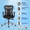 Vertex Mid Back Mesh Office Chair with Headrest in Black Colour